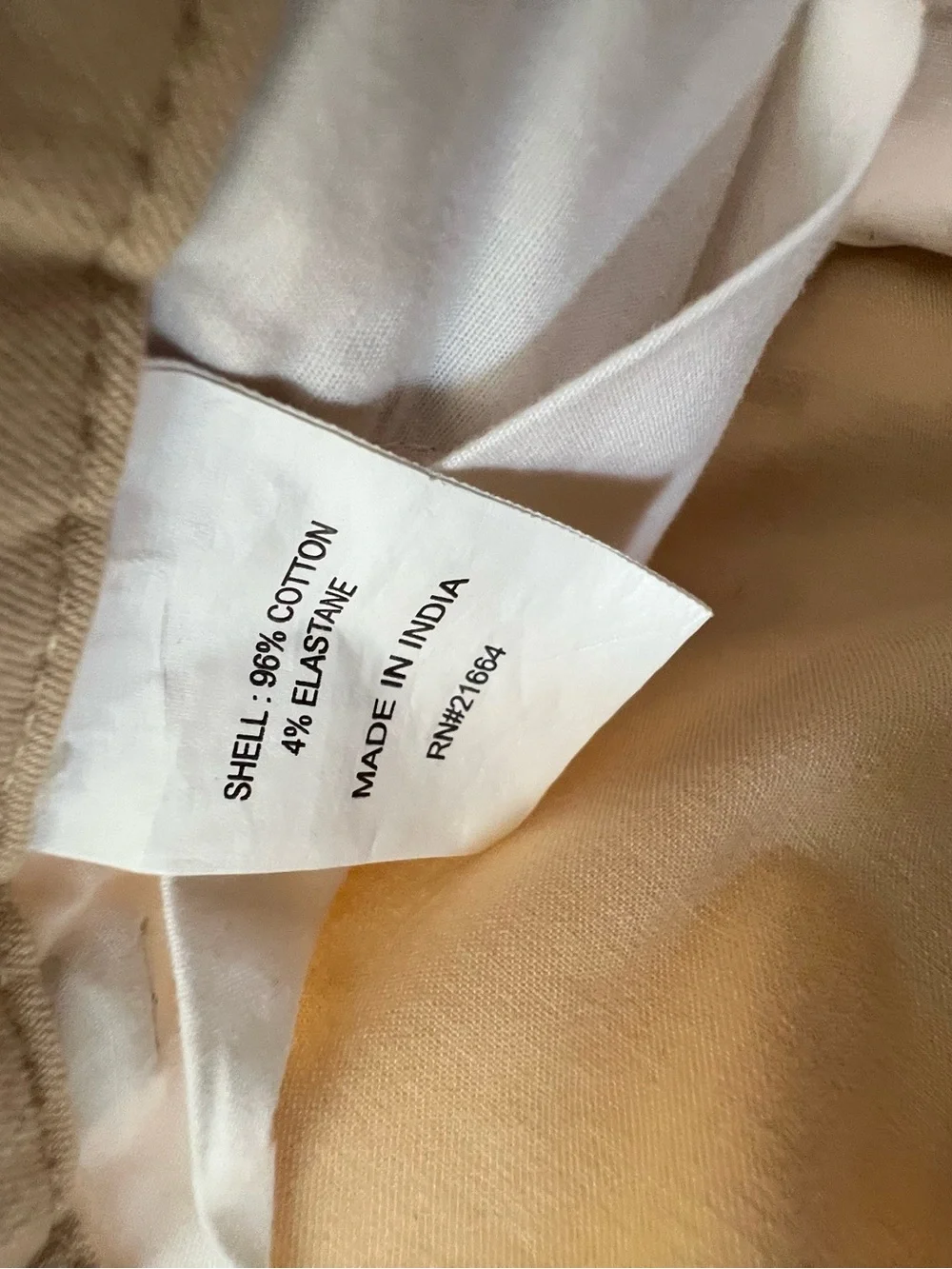 H by Halston Pants Beige Flat Front Vertical Side Zip Pocket Cotton Blend 32X30